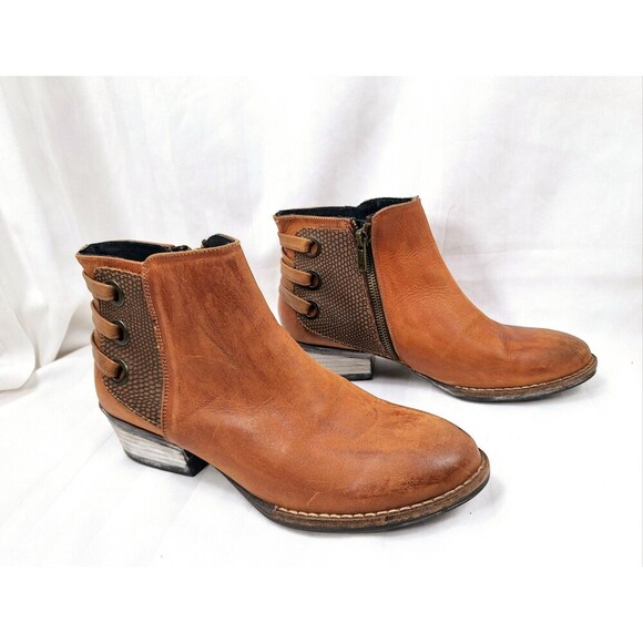 Sterling River Womens Brown Shortie Bootie Rust Color Leather Lace Back Sz‎ 9 - Picture 1 of 9